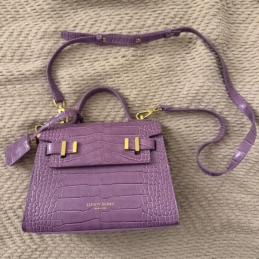 Purple Croc-Embossed Women's Bag